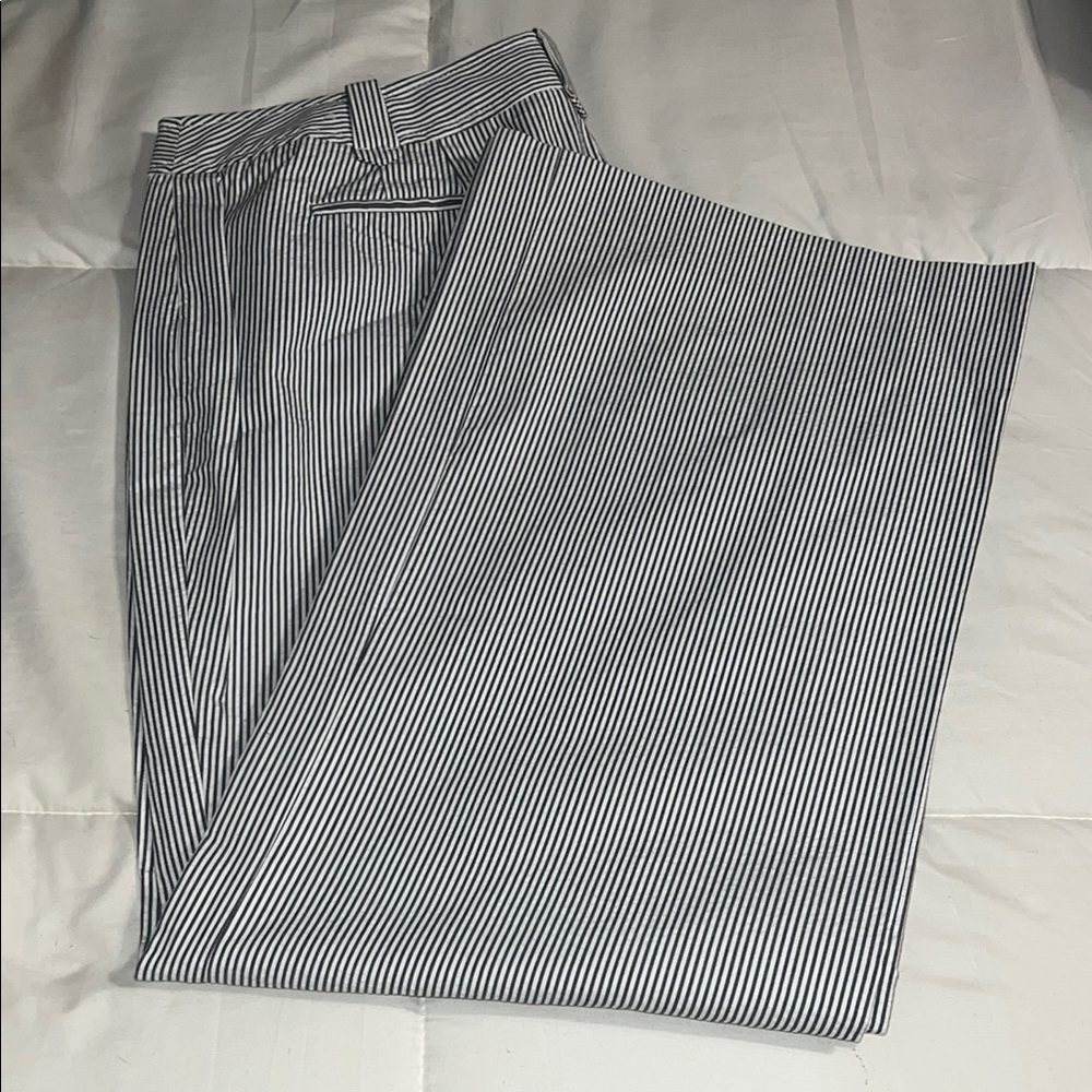 LOFT Striped Blue and White Pants